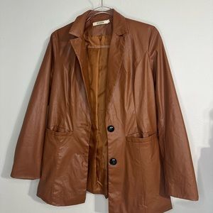 NWOT Faux leather blazer jacket